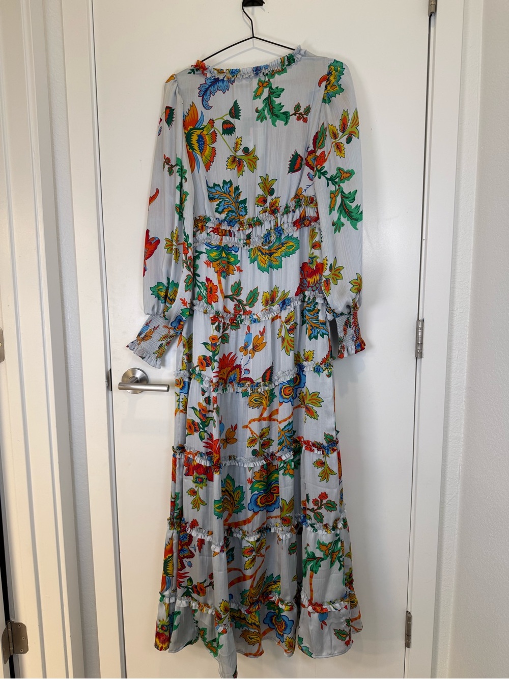 NWT Chelsea and Violet Floral Tiered Maxi Dress in Light Blue - Picture 4 of 9